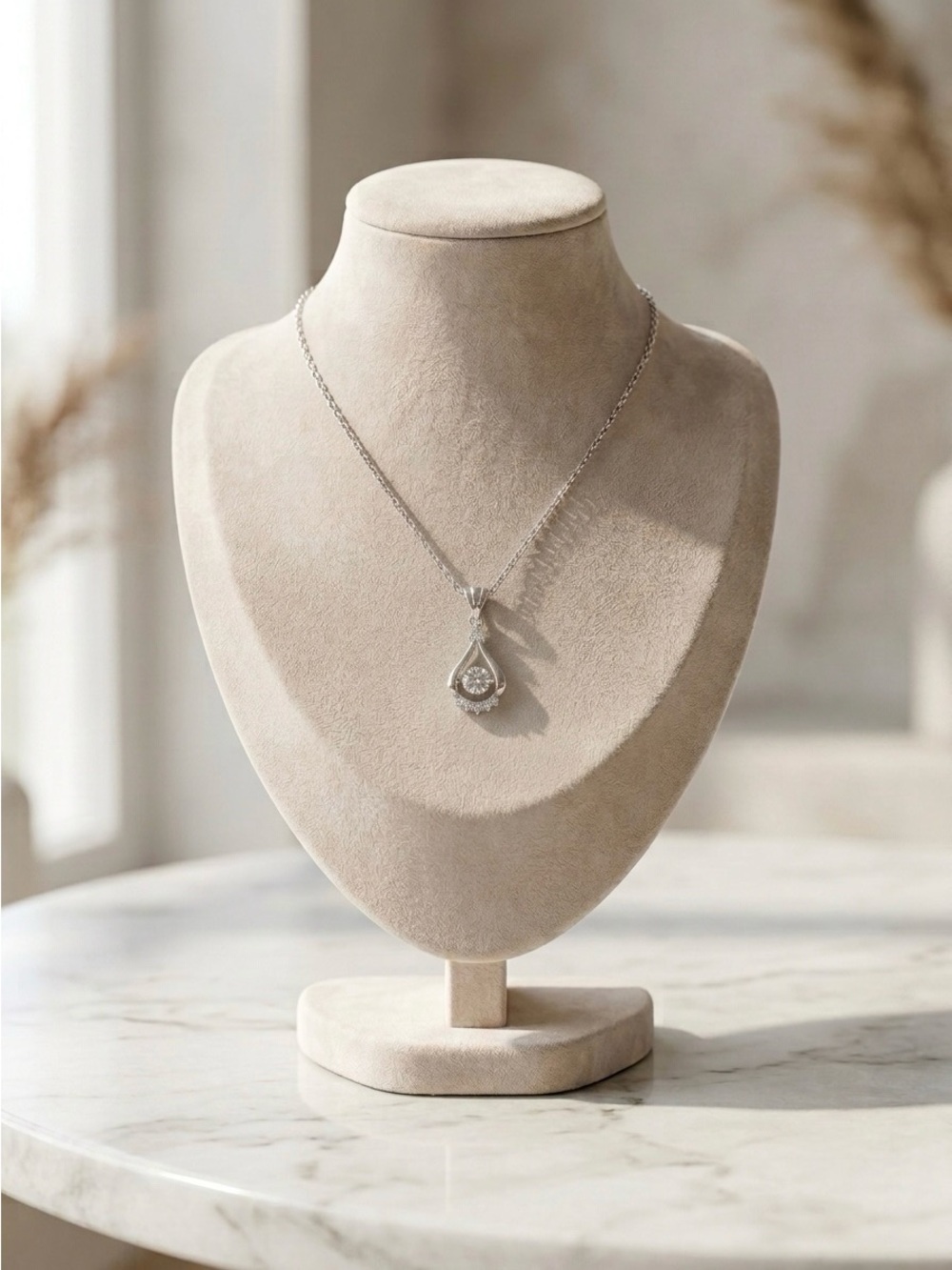 S925 Starlight Drop Dancing Stone Moissanite Pendant Necklace 18k Gold Plate - Picture 3 of 3